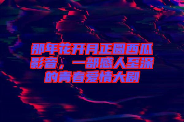 那年花開月正圓西瓜影音，一部感人至深的青春愛情大劇