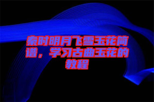 秦時明月飛雪玉花簡譜，學習古曲玉花的教程