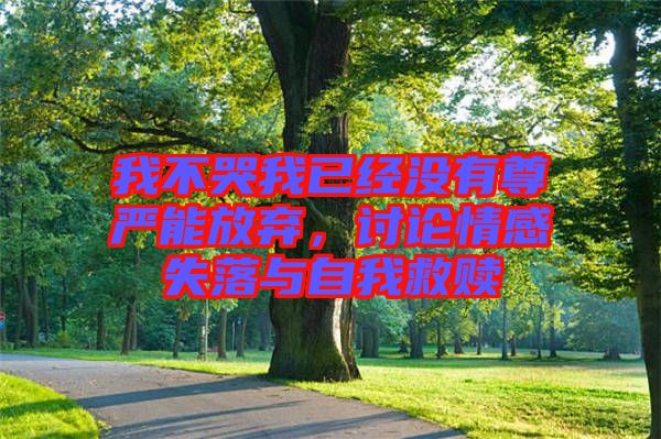 我不哭我已經(jīng)沒有尊嚴(yán)能放棄，討論情感失落與自我救贖