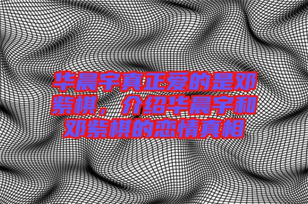 華晨宇真正愛的是鄧紫棋，介紹華晨宇和鄧紫棋的戀情真相