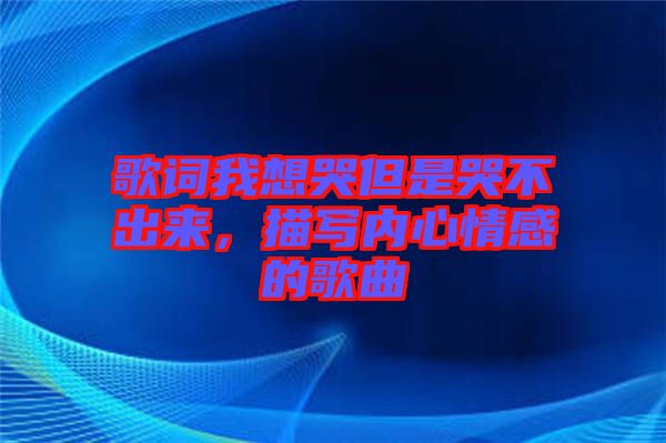 歌詞我想哭但是哭不出來，描寫內(nèi)心情感的歌曲