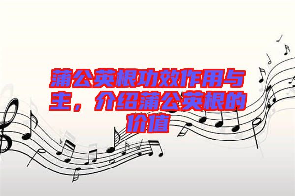 蒲公英根功效作用與主，介紹蒲公英根的價值