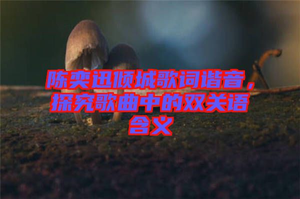 陳奕迅傾城歌詞諧音，探究歌曲中的雙關(guān)語含義