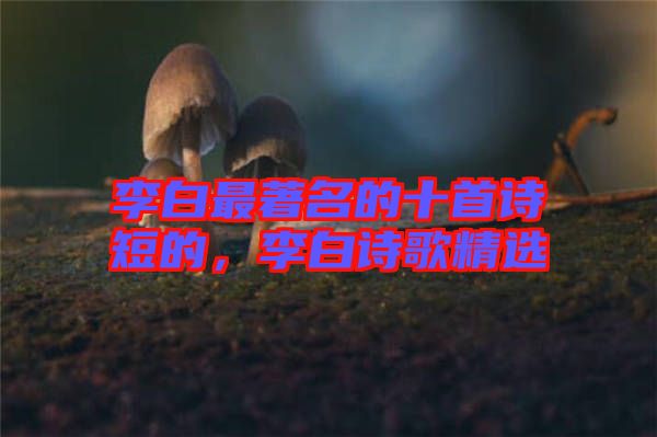 李白最著名的十首詩(shī)短的，李白詩(shī)歌精選