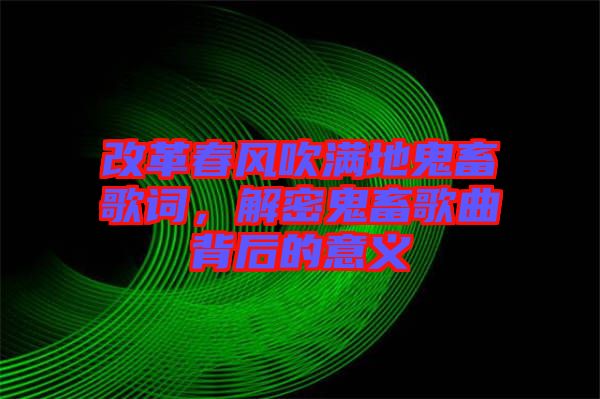改革春風(fēng)吹滿地鬼畜歌詞，解密鬼畜歌曲背后的意義