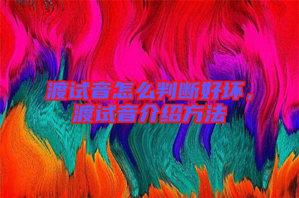 渡試音怎么判斷好壞，渡試音介紹方法