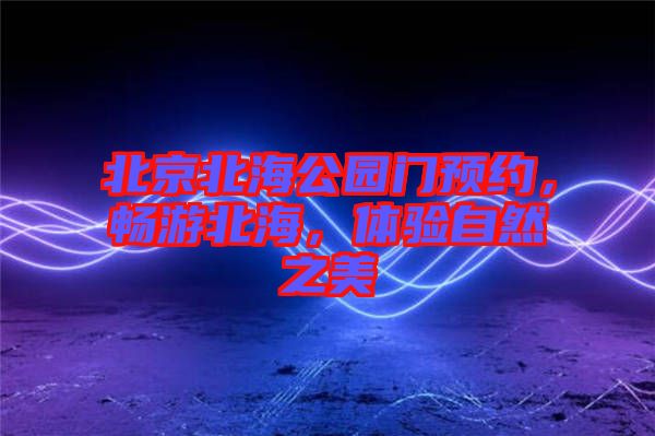 北京北海公園門預(yù)約，暢游北海，體驗(yàn)自然之美