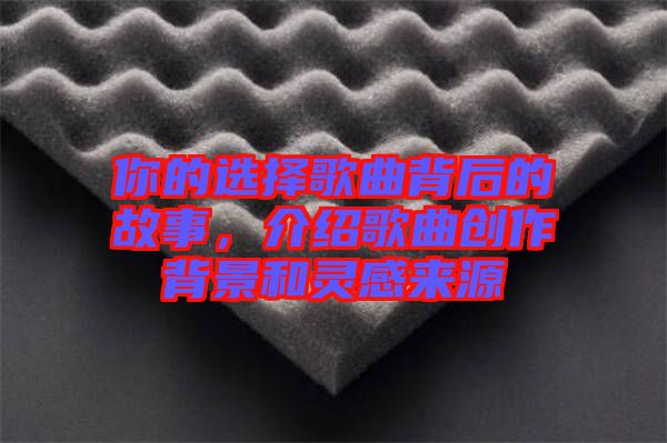 你的選擇歌曲背后的故事，介紹歌曲創(chuàng)作背景和靈感來源