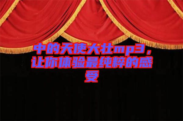 中的天使大壯mp3，讓你體驗最純粹的感受