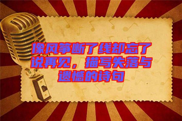 像風(fēng)箏斷了線卻忘了說再見，描寫失落與遺憾的詩句