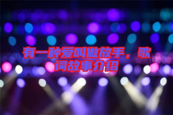有一種愛(ài)叫做放手，歌詞故事介紹