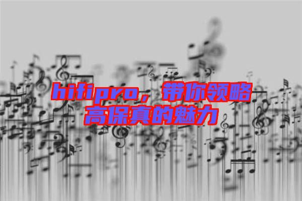 hifipro，帶你領略高保真的魅力