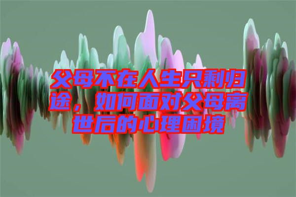 父母不在人生只剩歸途，如何面對父母離世后的心理困境