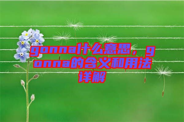 gonna什么意思，gonna的含義和用法詳解