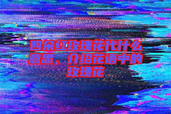 四朵紅玫瑰花代什么意思，介紹花語中的玫瑰花