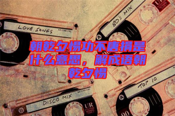 朝乾夕惕功不唐捐是什么意思，解成語朝乾夕惕