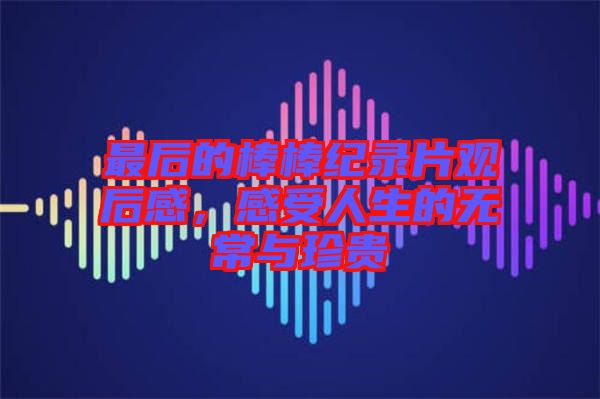 最后的棒棒紀(jì)錄片觀后感，感受人生的無(wú)常與珍貴