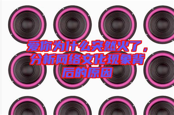 愛你為什么突然火了，分析網(wǎng)絡(luò)文化現(xiàn)象背后的原因