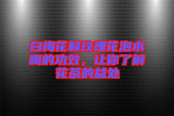 白梅花和玫瑰花泡水喝的功效，讓你了解花茶的益處