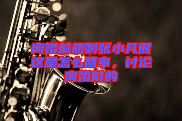 離婚前規(guī)則張小凡很這是怎么回事，討論離婚前的