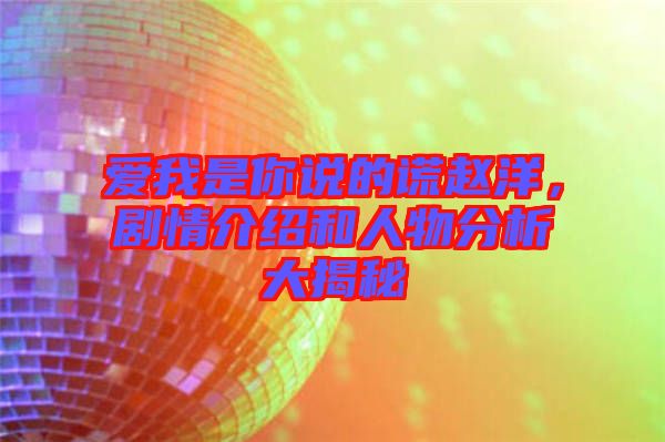 愛我是你說的謊趙洋，劇情介紹和人物分析大揭秘