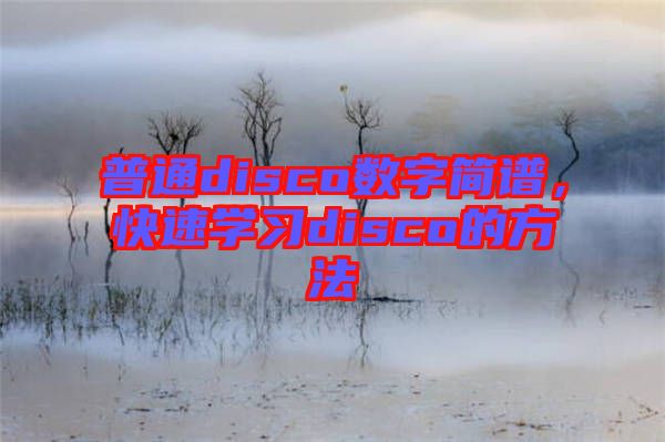 普通disco數(shù)字簡譜，快速學(xué)習(xí)disco的方法