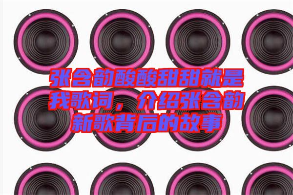 張含韻酸酸甜甜就是我歌詞，介紹張含韻新歌背后的故事