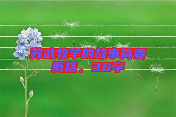 蘇武牧羊的故事簡要概括，30字