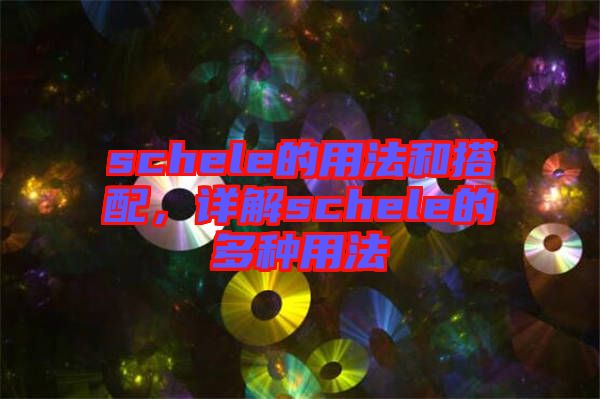 schele的用法和搭配，詳解schele的多種用法