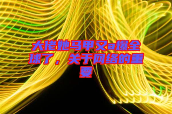 大佬她馬甲又a爆全球了，關(guān)于網(wǎng)絡(luò)的重要