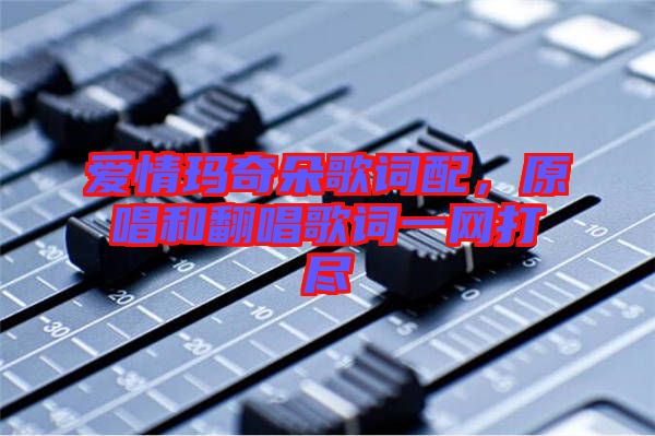 愛情瑪奇朵歌詞配，原唱和翻唱歌詞一網打盡