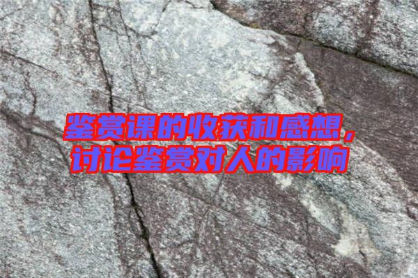 鑒賞課的收獲和感想，討論鑒賞對(duì)人的影響