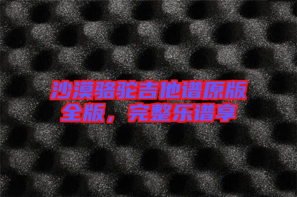 沙漠駱駝吉他譜原版全版，完整樂譜享