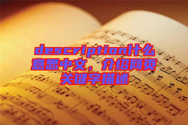 description什么意思中文，介紹網(wǎng)頁(yè)關(guān)鍵字描述