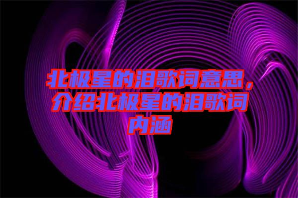 北極星的淚歌詞意思，介紹北極星的淚歌詞內(nèi)涵