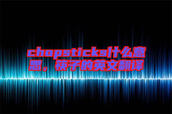 chopsticks什么意思，筷子的英文翻譯