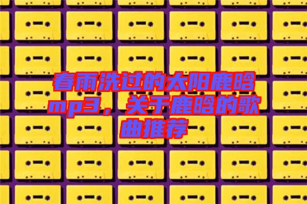 春雨洗過的太陽鹿晗mp3，關(guān)于鹿晗的歌曲推薦