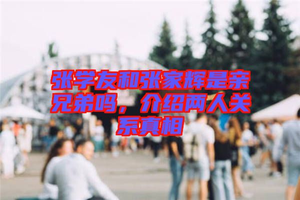 張學(xué)友和張家輝是親兄弟嗎，介紹兩人關(guān)系真相