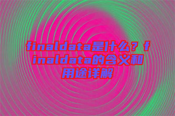 finaldata是什么？finaldata的含義和用途詳解
