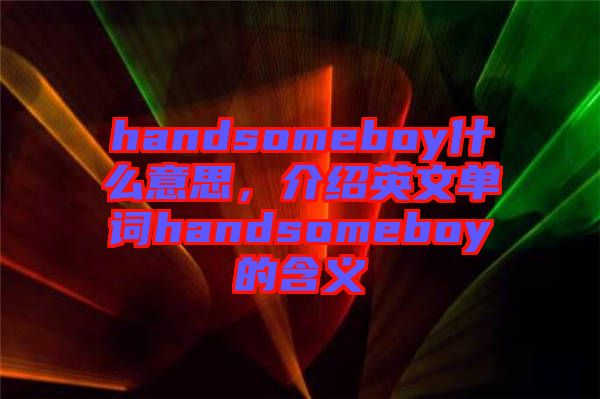 handsomeboy什么意思，介紹英文單詞handsomeboy的含義