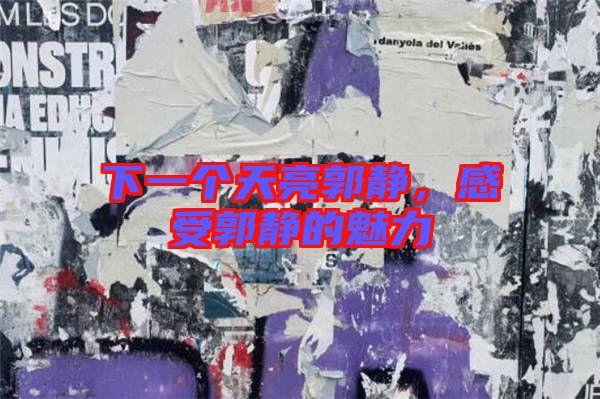 下一個天亮郭靜，感受郭靜的魅力