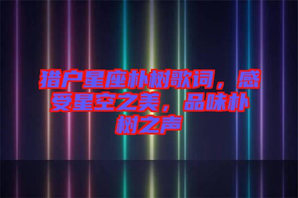 獵戶星座樸樹歌詞，感受星空之美，品味樸樹之聲