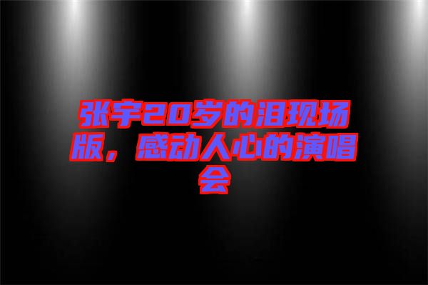 張宇20歲的淚現(xiàn)場版，感動人心的演唱會
