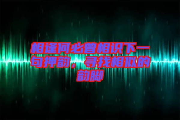相逢何必曾相識(shí)下一句押韻，尋找相似的韻腳