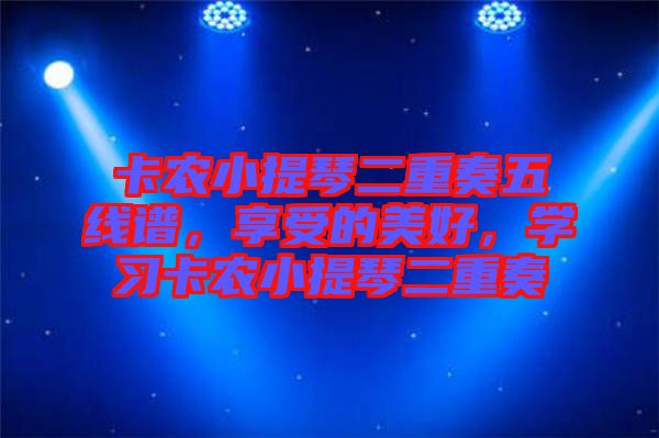 卡農(nóng)小提琴二重奏五線譜，享受的美好，學(xué)習(xí)卡農(nóng)小提琴二重奏