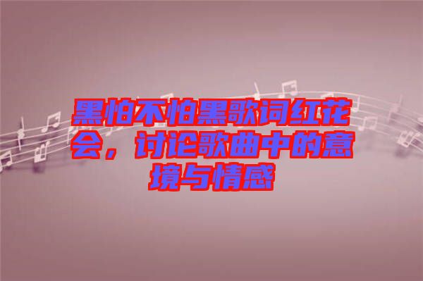 黑怕不怕黑歌詞紅花會，討論歌曲中的意境與情感