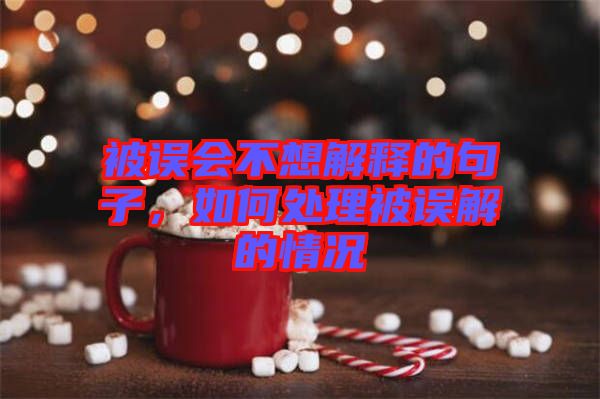 被誤會不想解釋的句子，如何處理被誤解的情況
