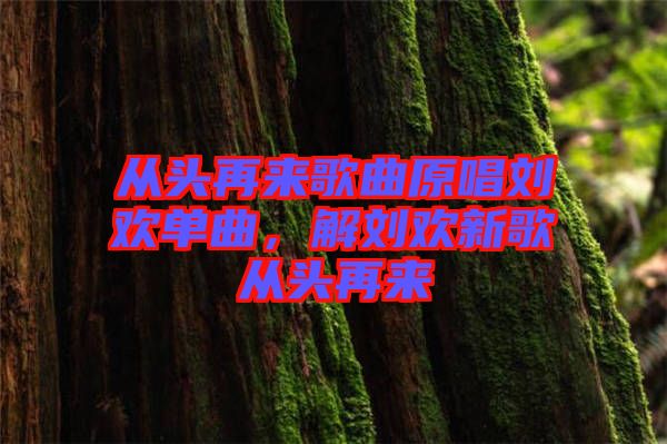 從頭再來(lái)歌曲原唱?jiǎng)g單曲，解劉歡新歌從頭再來(lái)
