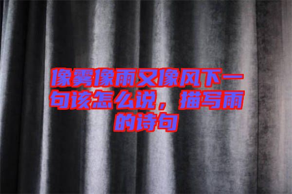 像霧像雨又像風(fēng)下一句該怎么說，描寫雨的詩句