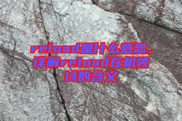 reload是什么意思，詳解reload在機領域的含義